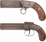 Two Engraved Percussion Pepperboxes