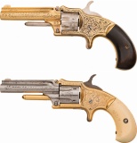 Two Engraved Marlin Spur Trigger Revolvers