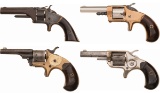 Four Antique American Spur Trigger Revolvers