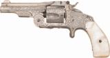 Engraved S&W .38 Single Action First Model Revolver, Pearl Grips