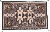 One Small Toadlena/Two Grey Hills Pattern Navajo Style Woven Rug