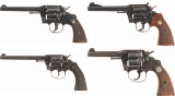 Four Colt Double Action Revolvers