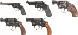 Five Smith & Wesson Double Action Revolvers