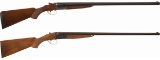Two Engraved Ithaca/SKB Side by Side Shotguns