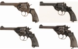 Four Webley & Scott Double Action Revolvers