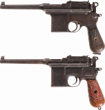 Two Broomhandle Semi-Automatic Pistols