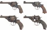 Four British Double Action Revolvers