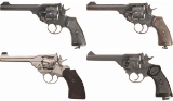 Four Webley & Scott Military Double Action Revolvers