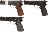 Three Belgian FN/Browning Hi-Power Semi-Automatic Pistols