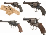 Four British Double Action Revolvers