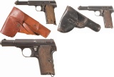 Three Astra Semi-Automatic Pistols