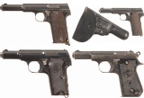 Four Astra Semi-Automatic Pistols