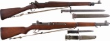 Two U.S. Military Rifles with Bayonets