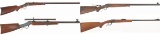 Four Single Shot Falling Block Rifles