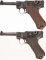Two Luger Semi-Automatic Pistols
