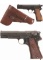 Two Nazi Occupation Marked Semi-Automatic Pistols