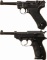 Two World War II German Military Semi-Automatic Pistols