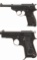 Two World War II European Military Semi-Automatic Pistols