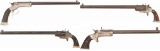 Four Single Shot Pocket Rifles Slotted for Shoulder Stocks