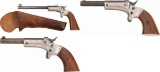 Three Stevens Tip-Up .22 Pistols