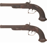 Pair of Rouget of St. Etienne Percussion Pistols