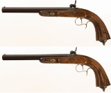 Cased Pair of Percussion Dueling Pistols