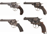 Four British Double Action Revolvers