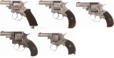 Five Webley Double Action Revolvers