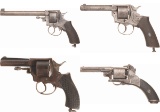 Four Antique Webley Double Action Revolvers