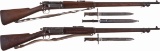 Two Springfield Krag Bolt Action Rifles with Bayonets