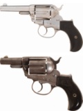 Two Antique Colt Sheriff's Model 1877 Lightning Revolvers