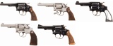 Five Smith & Wesson Double Action Revolvers