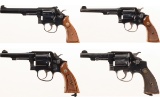 Four Smith & Wesson Double Action Revolvers
