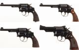 Four Smith & Wesson Double Action Revolvers