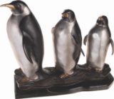 Art Deco Trio of Penguins Bronze