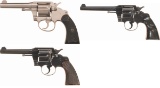 Three Colt Double Action Revolvers