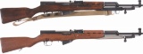 Two SKS Semi-Automatic Carbines with Bayonets