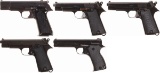 Five French Military Semi-Automatic Pistols