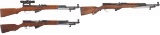 Three SKS Semi-Automatic Carbines with Bayonets