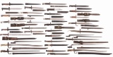 Large Grouping of Primarily European Bayonets