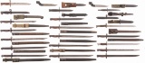 Large Grouping of Mostly British Bayonets and an F-S Knife