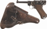 Nazi Police Marked Mauser Banner Luger Pistol with Holster