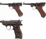 Two German Pistols and One Replica Pistol