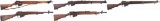 Five Short Magazine Lee-Enfield Bolt Action Military Long Guns