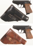 Two Walther Semi-Automatic Pistols with Holsters