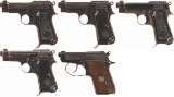 Five Beretta Semi-Automatic Pistols