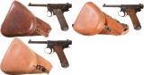 Three Imperial Japanese Military Pistols with Holsters