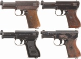 Four Mauser Semi-Automatic Pocket Pistols