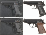 Four Walther Semi-Automatic Pistols