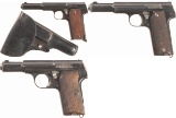 Three Astra Semi-Automatic Pistols